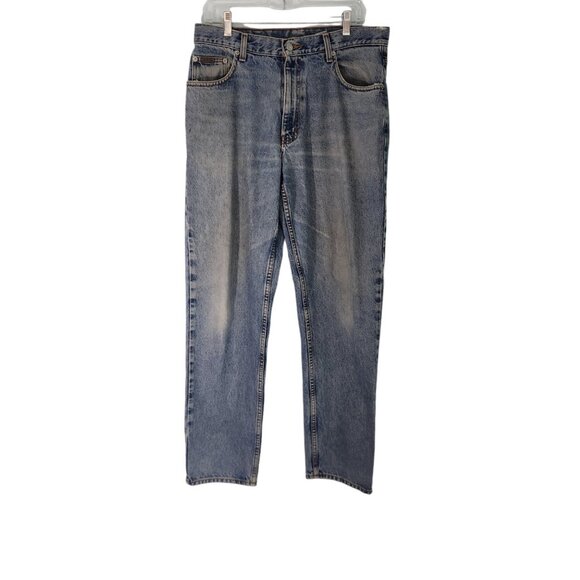 Vintage 1990s Calvin Klein Easy Fit Double Stone Wash Jeans Blue 33x32 EUC - Picture 1 of 15